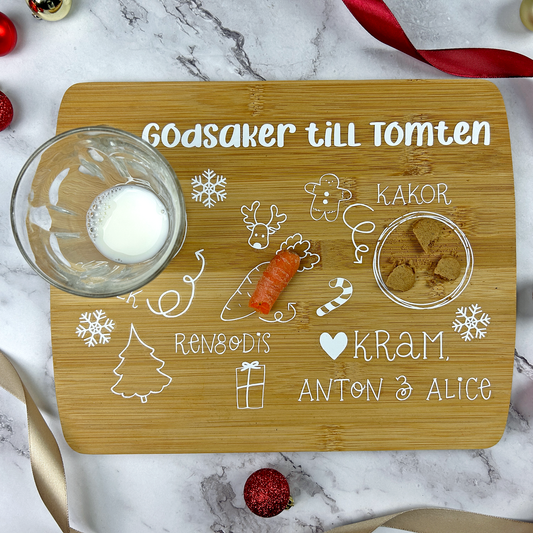 Bricka med godsaker till tomten