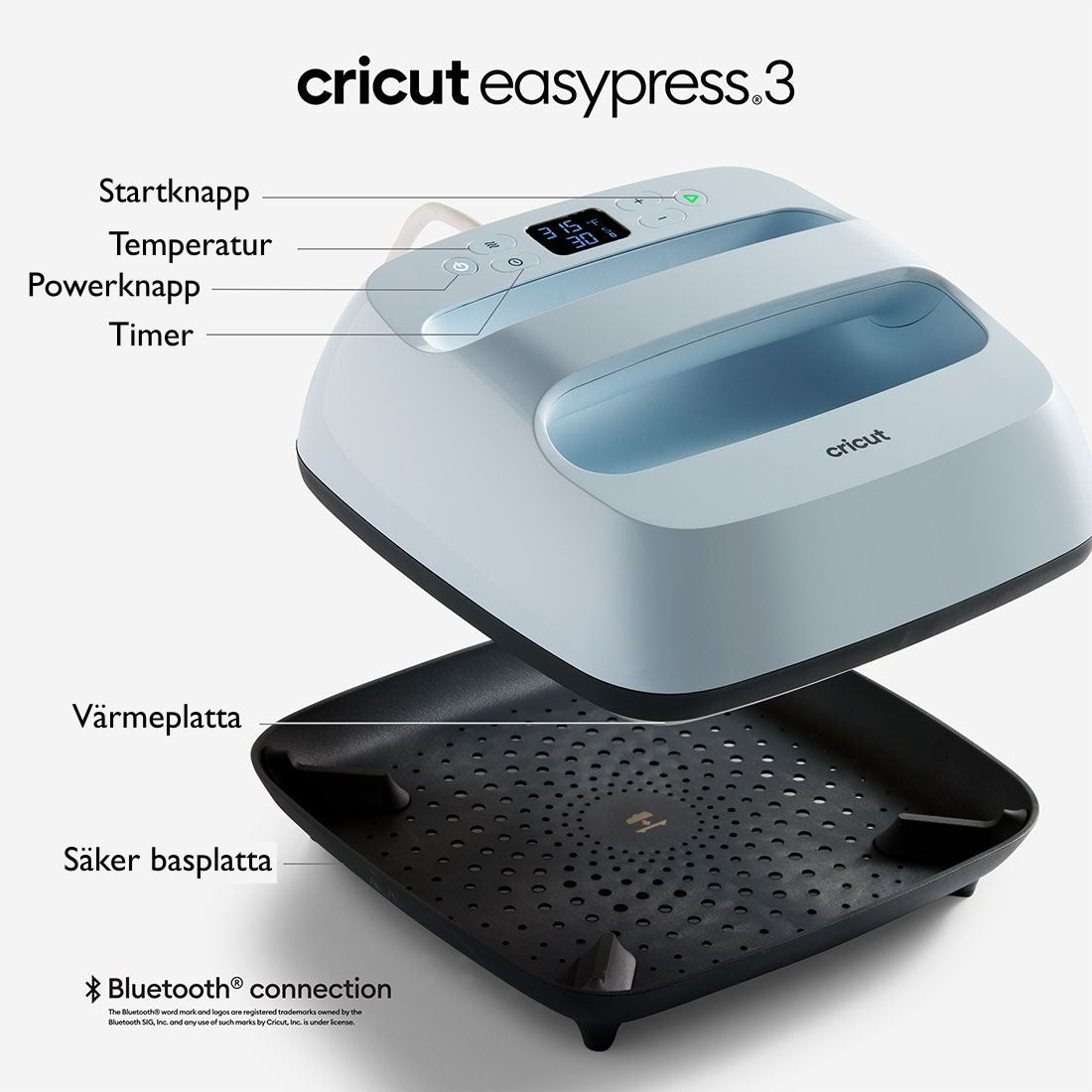Cricut Easypress 3 Knappar Basplatta