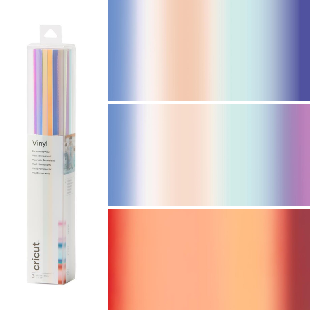 Cricut Holographic Vinyl 3-pack (Opal, Pink, Blue)