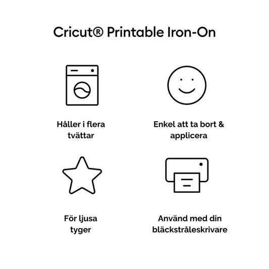 Cricut Joy Xtra Printable Iron-on Light Fabric 5-pack