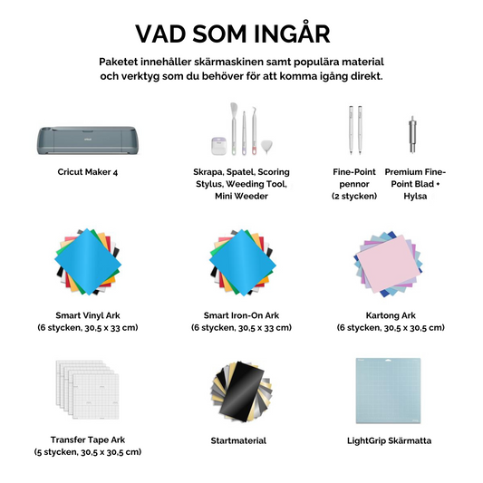 cricut maker 4 essentials bundle vad man får med