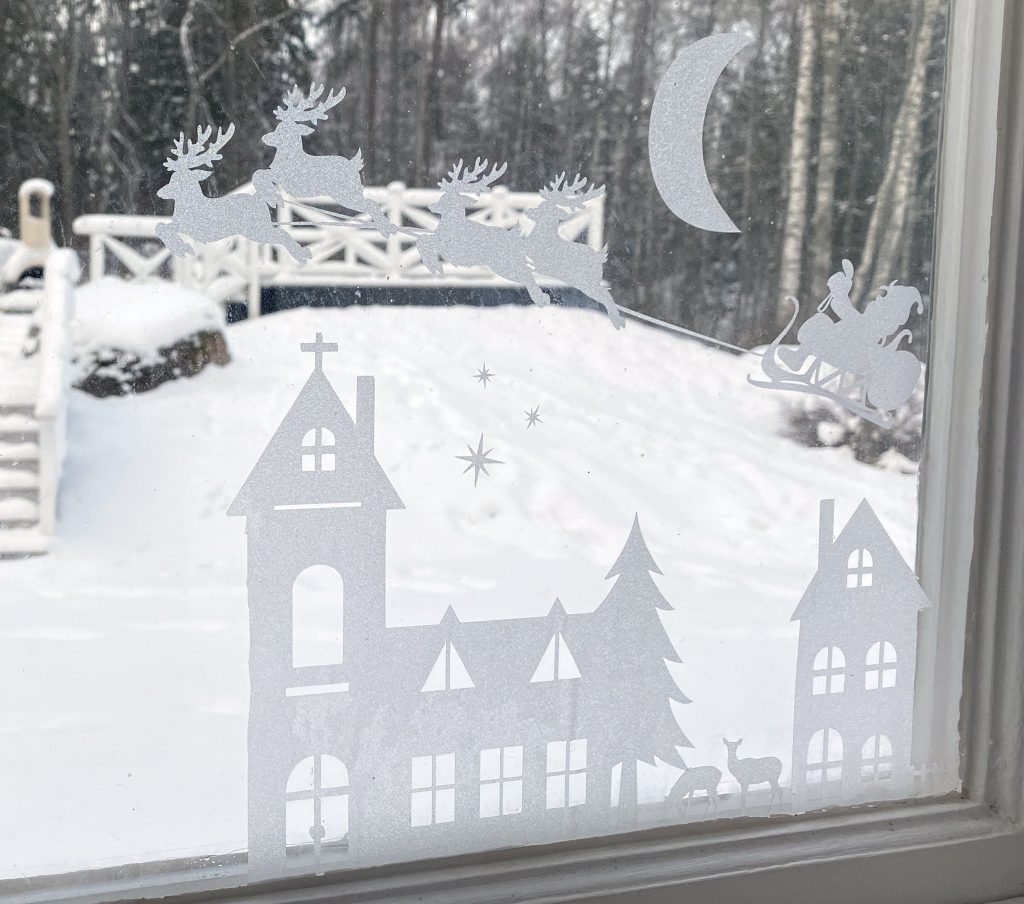 Vintersscen fönsterdekoration