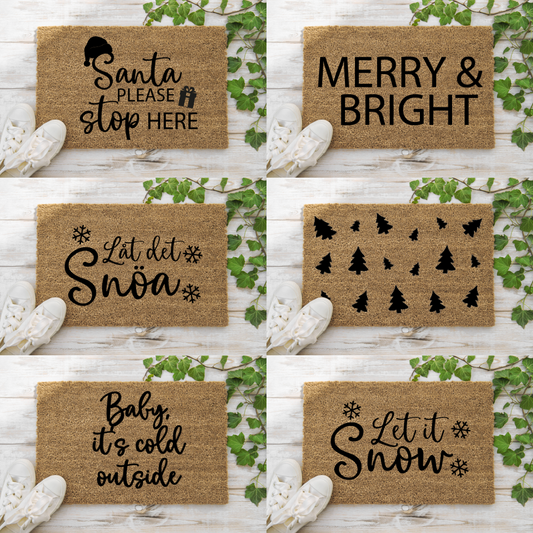 Julmotiv till dörrmatta