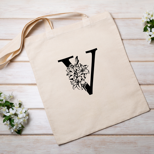 Monogram med blommor - skärfiler