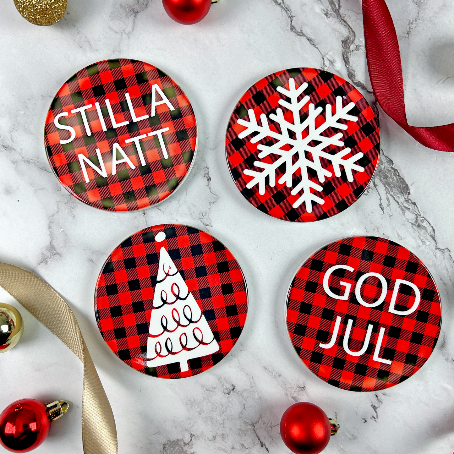 Julmotiv - Snöflinga, Julgran, God Jul & Stilla Natt