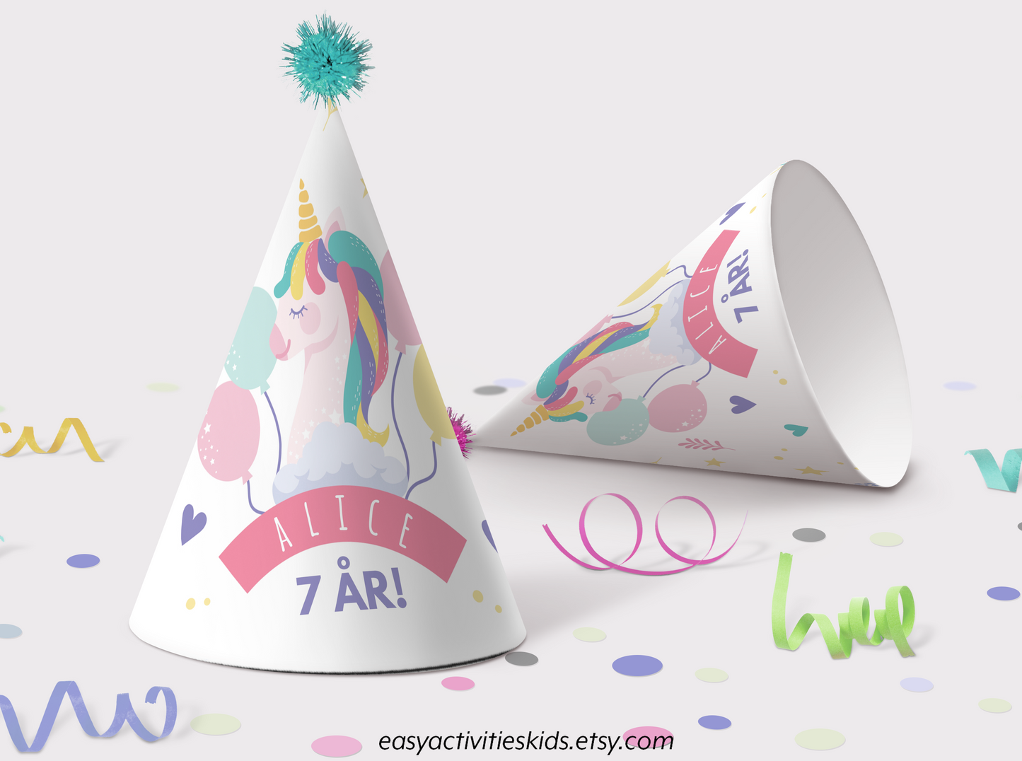 Utskrivbara Unicorn Födelsedagsdekorationer