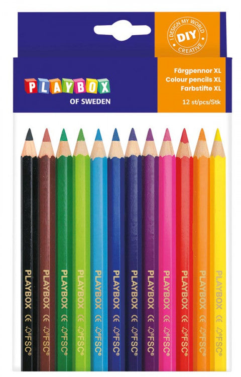 Tjocka färgpennor 12st
