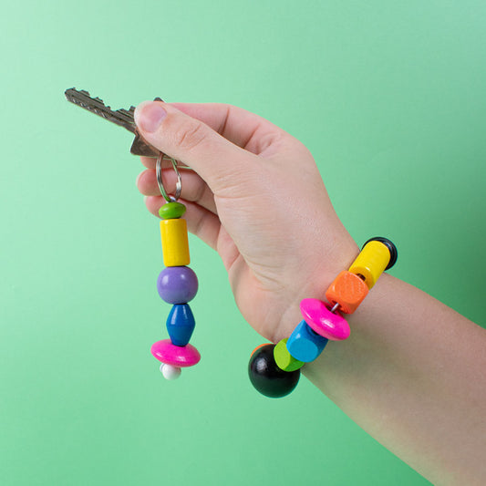 Träpärlor pastell i hink