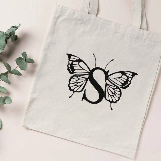 Monogram med fjärilar - skärfiler