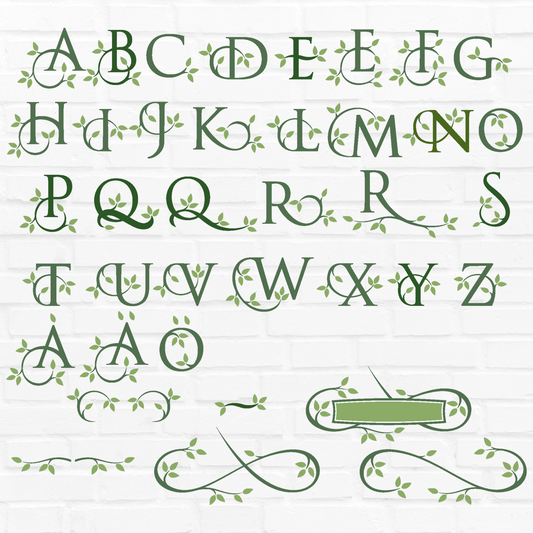 Alfabet med Löv ladda ner svg