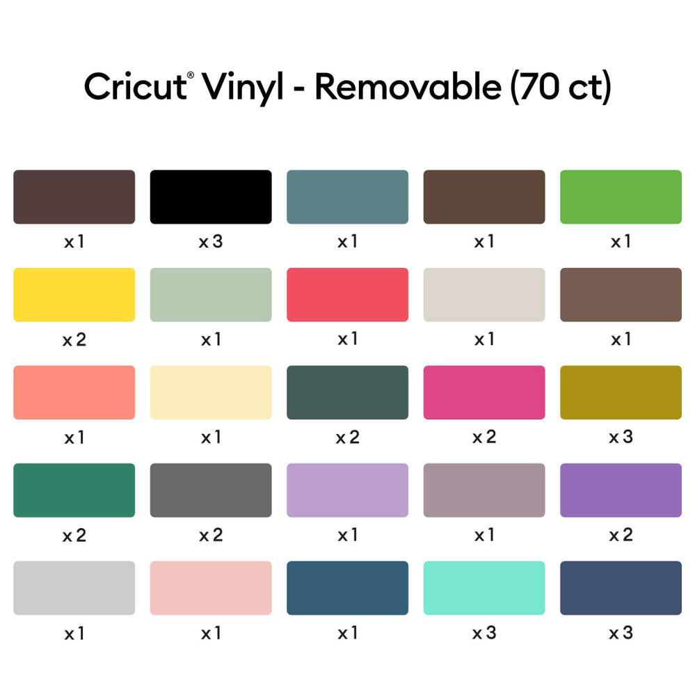 Cricut Premium Vinyl Removable 70-ark (Variety)