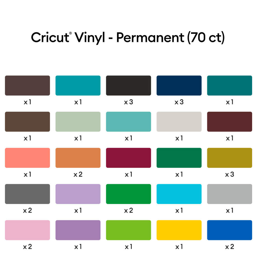 Cricut Premium Vinyl Permanent 70-ark (Variety)