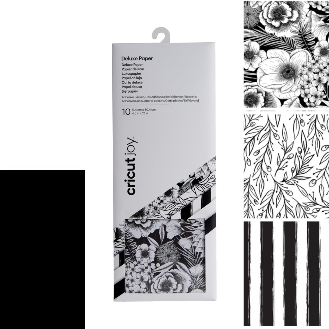 Cricut Joy Adhesive Backed Deluxe Paper (Black and White Botanicals)