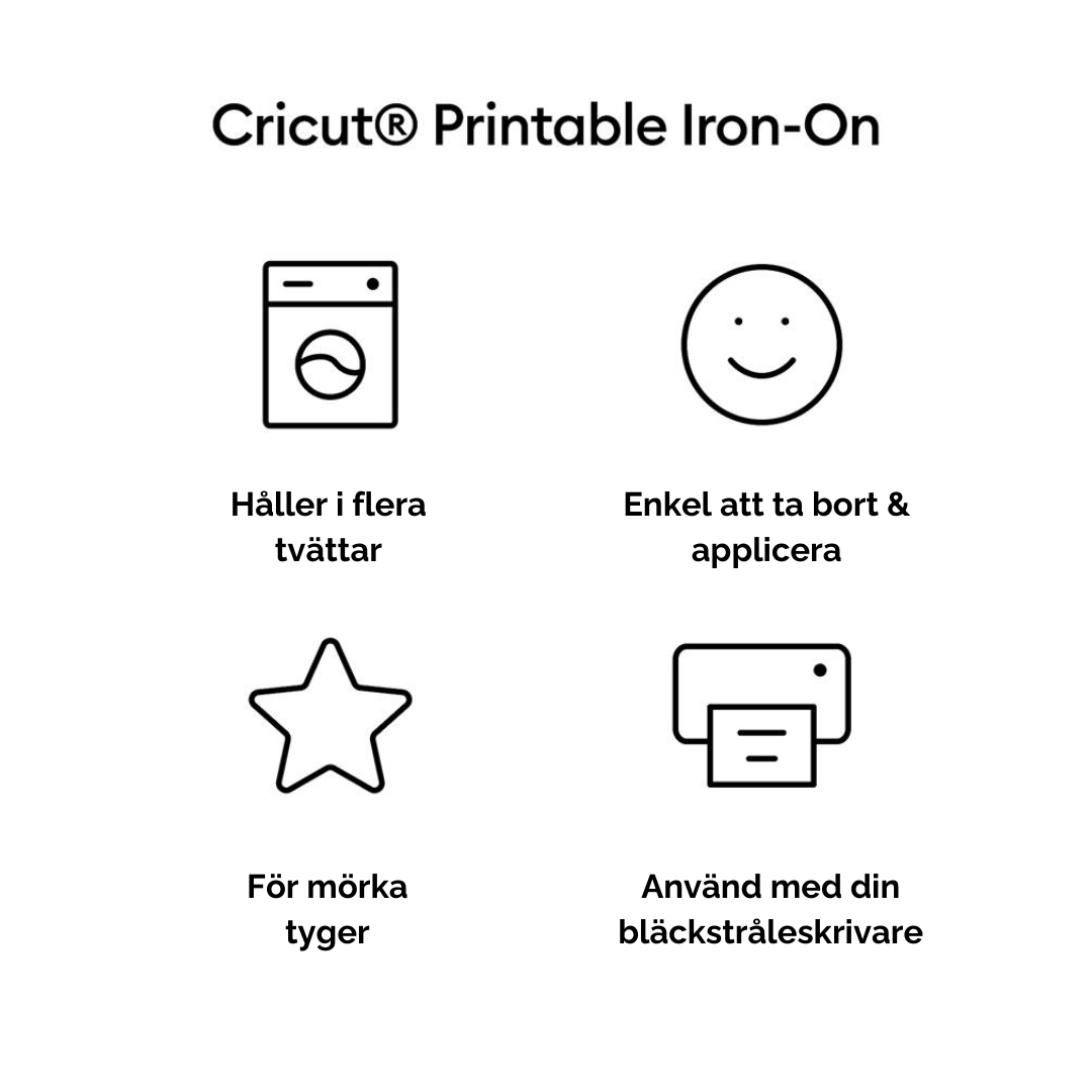 Cricut Joy Xtra Printable Ironon Dark Fabric 3pack Pyssla med Viktoria