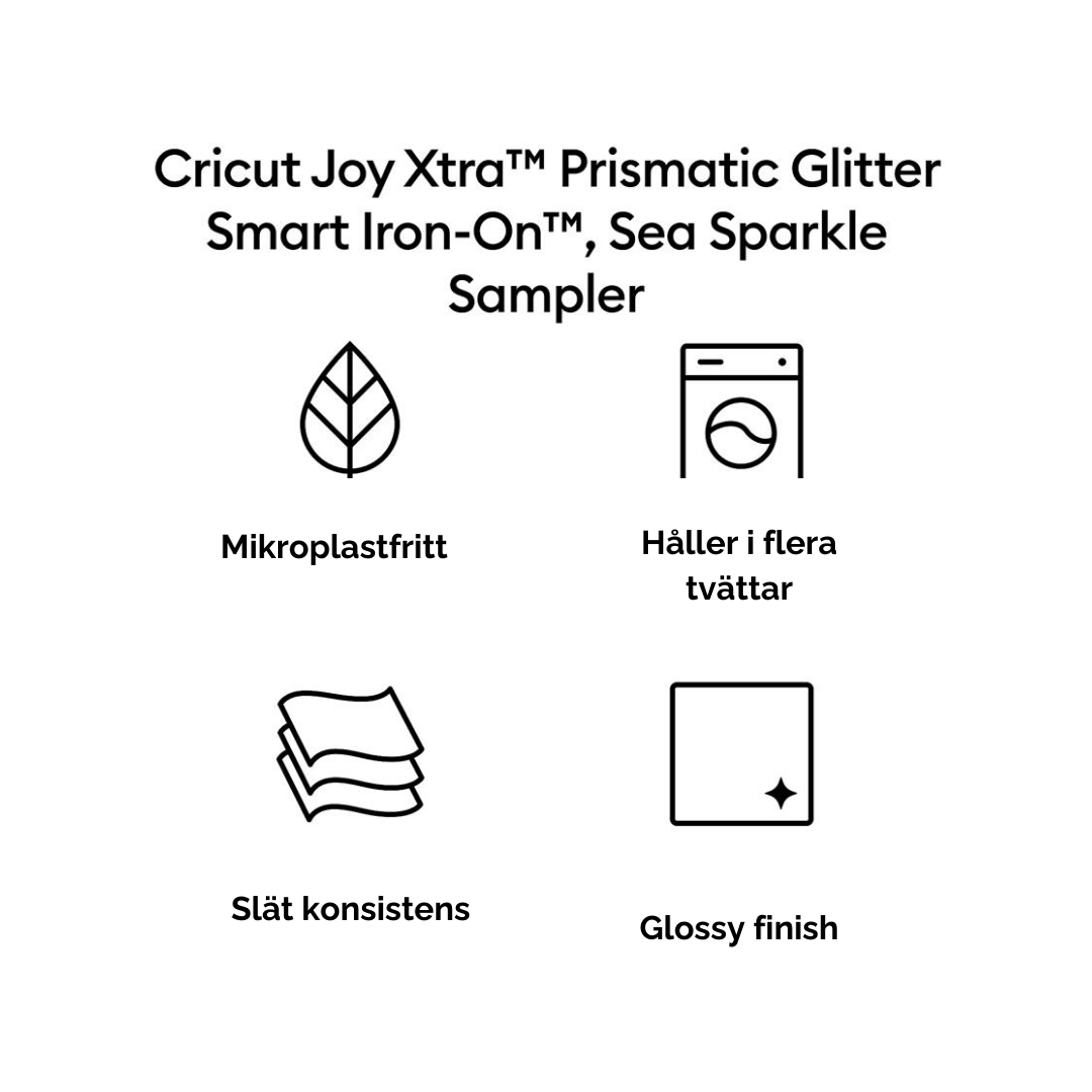 Cricut Joy Xtra Smart Iron-On Prismatic Glitter Sea Sparkle 3-pack