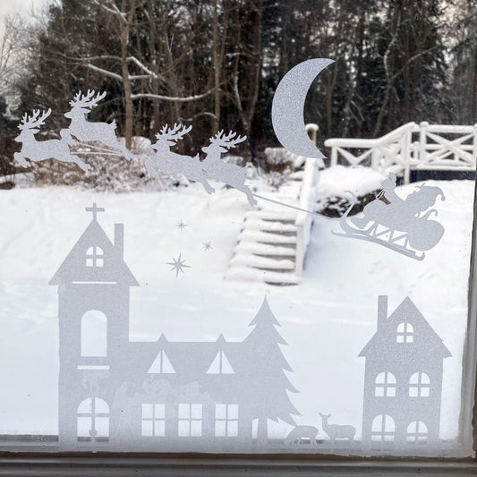 DIY Vintersscen fönsterdekoration
