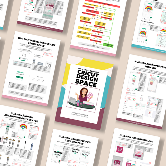 Flera exempel från eboken med guider för Cricut Design Space funktioner