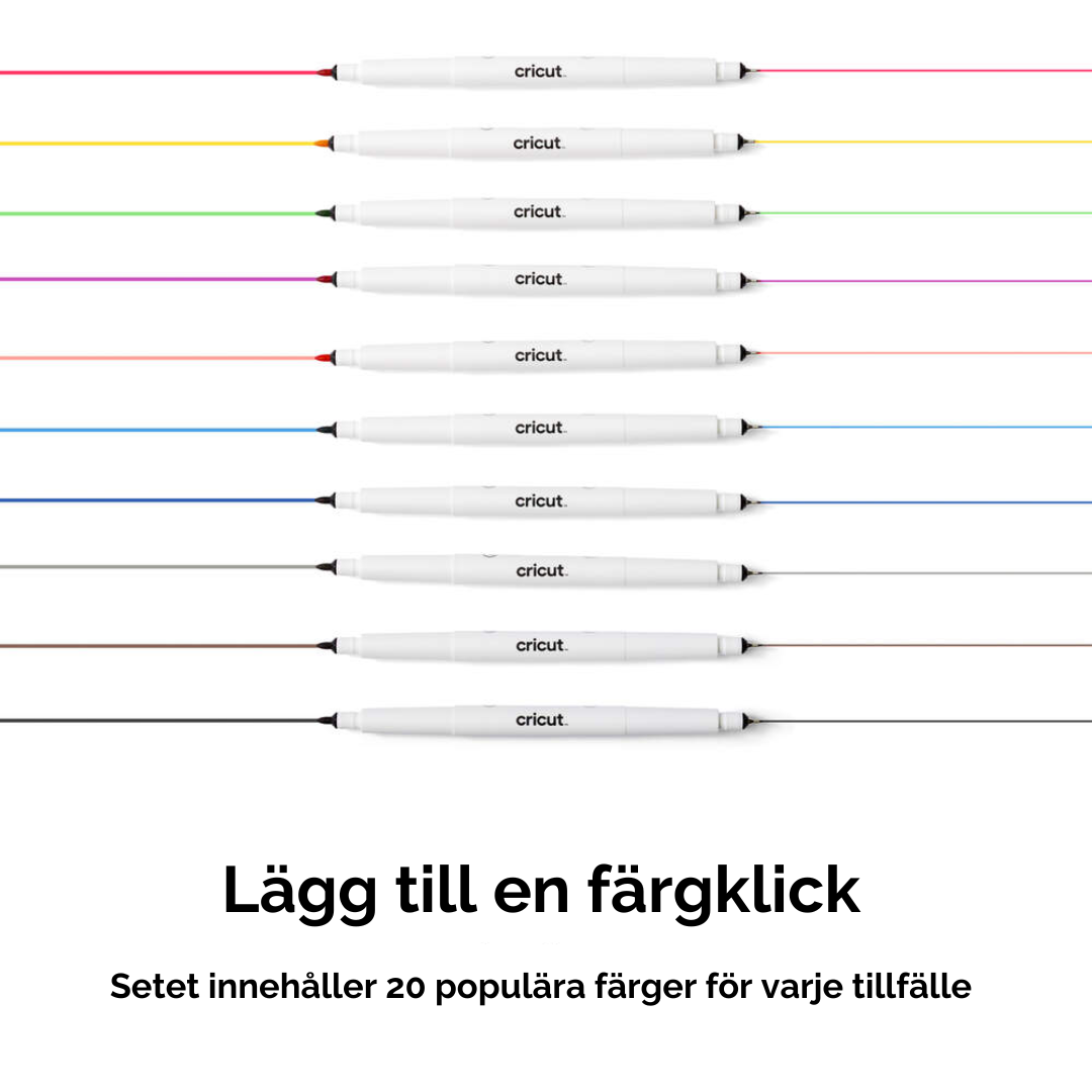 Cricut Dual-Sided Markers set – 20 populära färger