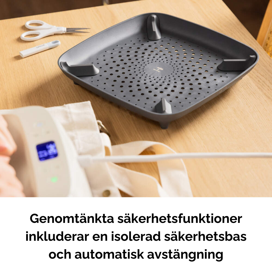 Cricut EasyPress SE med isolerad säkerhetsbas och automatisk avstängning