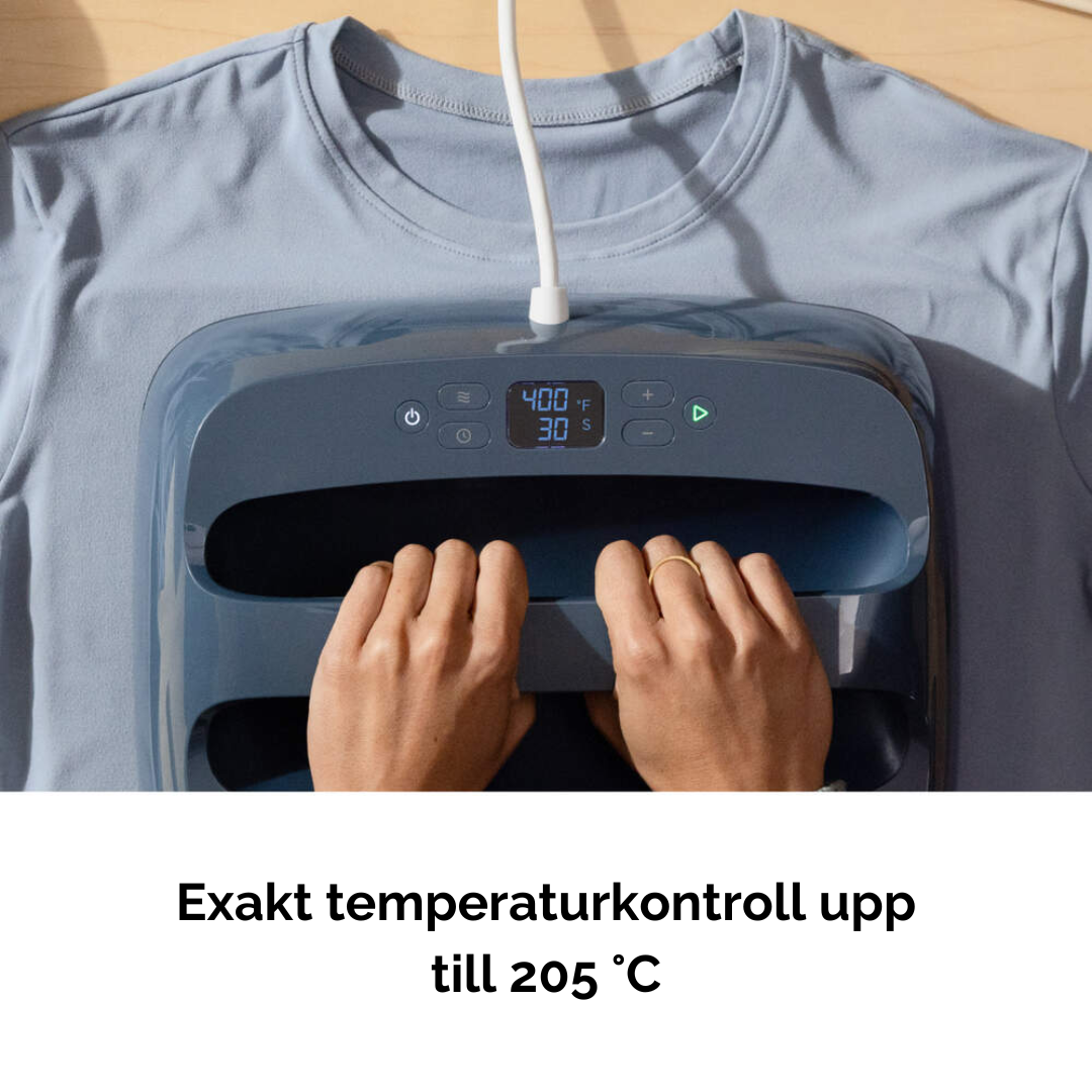Cricut EasyPress SE Slate Blue med justerbar temperatur upp till 205 grader