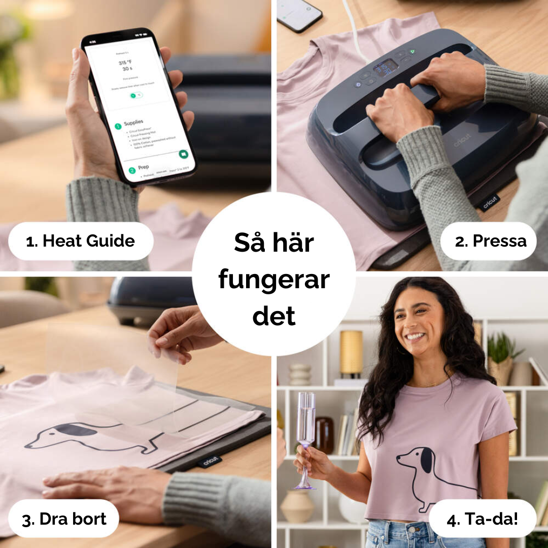Så fungerar Cricut EasyPress SE Slate Blue steg för steg värmepress