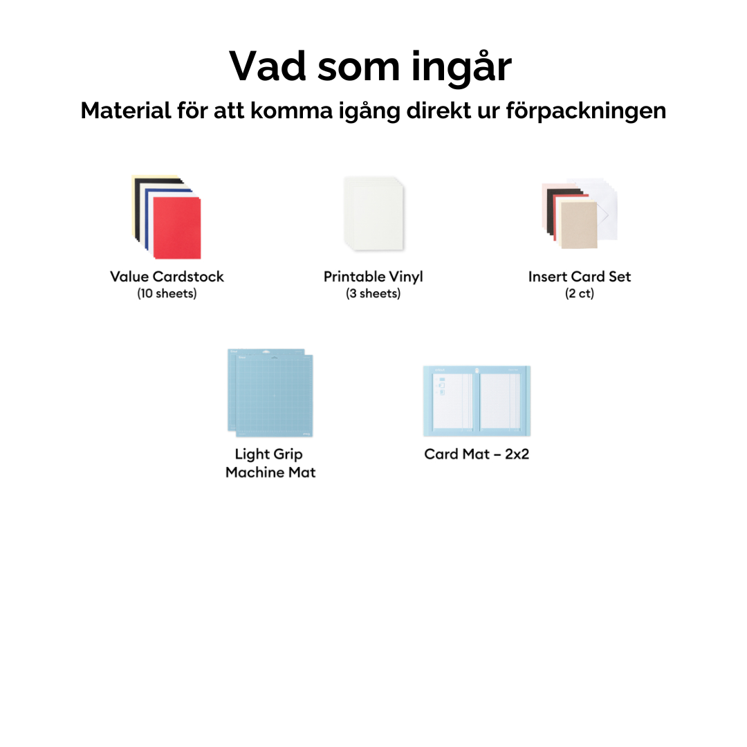 Material som ingår för att komma igång med Cricut Explore 5