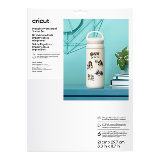 Förpackning för Cricut Printable Waterproof Sticker Set A4